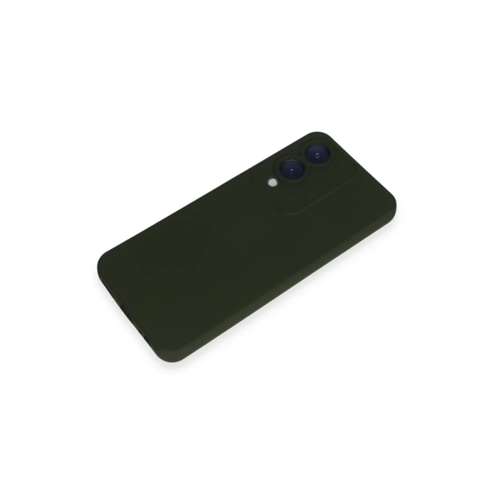 Newface Vivo Y17S Kılıf Nano içi Kadife Silikon - Koyu Yeşil