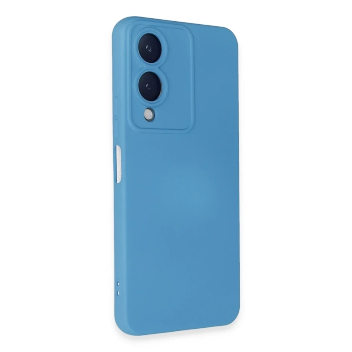 Newface Vivo Y17S Kılıf Nano içi Kadife Silikon - Mavi