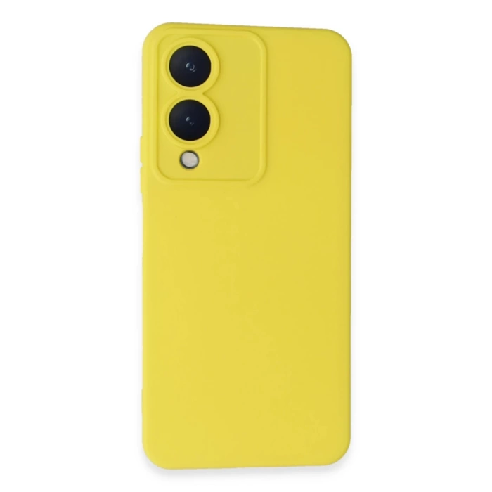 Newface Vivo Y17S Kılıf Nano içi Kadife Silikon - Sarı