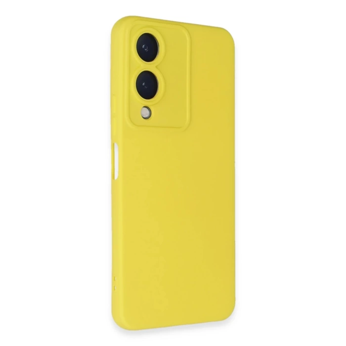 Newface Vivo Y17S Kılıf Nano içi Kadife Silikon - Sarı