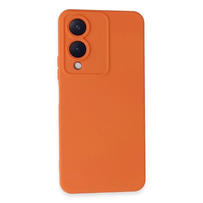 Newface Vivo Y17S Kılıf Nano içi Kadife Silikon - Turuncu