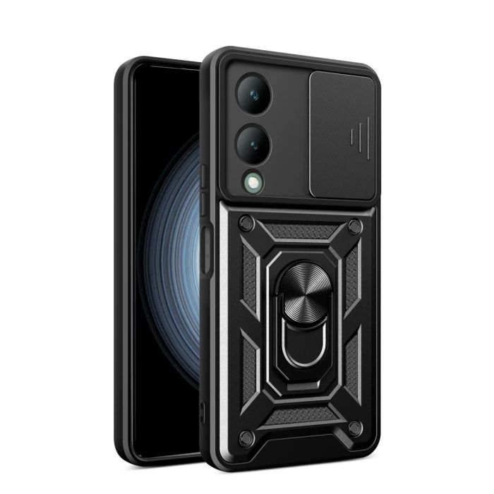 Newface Vivo Y17S Kılıf Pars Lens Yüzüklü Silikon