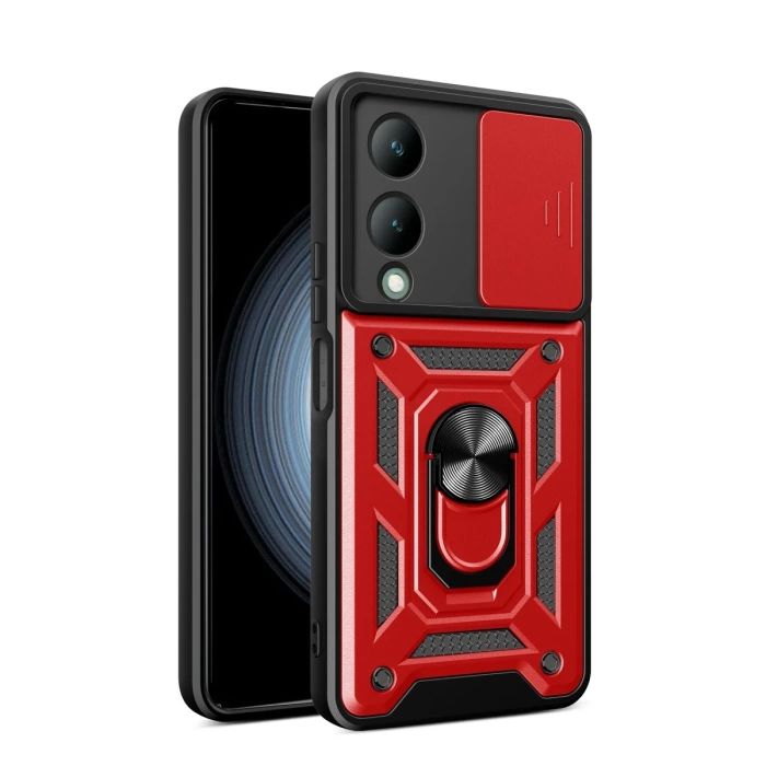 Newface Vivo Y17S Kılıf Pars Lens Yüzüklü Silikon