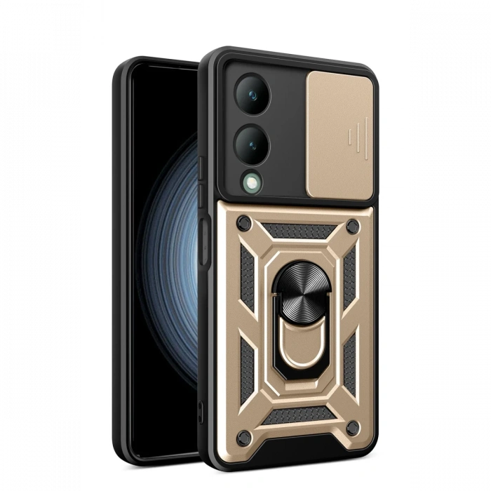 Newface Vivo Y17S Kılıf Pars Lens Yüzüklü Silikon
