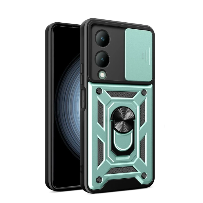 Newface Vivo Y17S Kılıf Pars Lens Yüzüklü Silikon