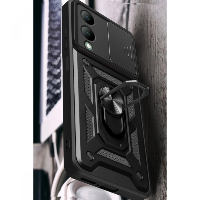 Newface Vivo Y17S Kılıf Pars Lens Yüzüklü Silikon