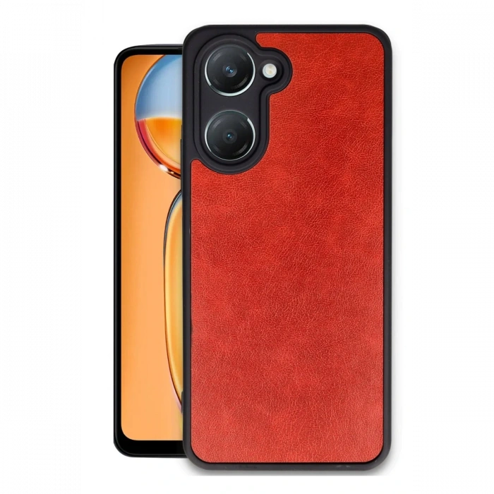 Newface Vivo Y18 Kılıf Aras Deri Kapak - Kırmızı