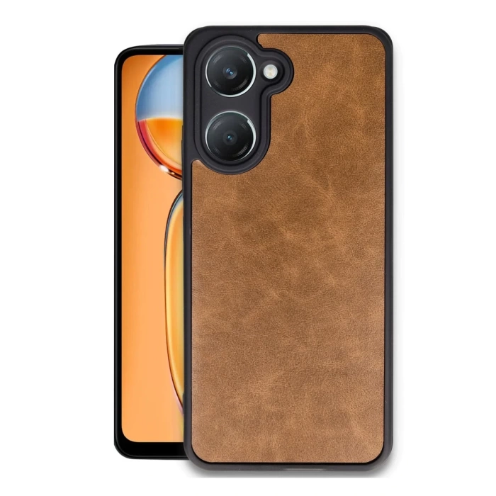 Newface Vivo Y18 Kılıf Aras Deri Kapak - Taba
