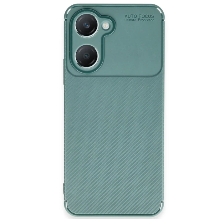 Newface Vivo Y18 Kılıf Auto Focus Karbon Kapak - Koyu Yeşil