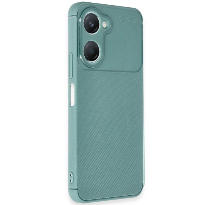 Newface Vivo Y18 Kılıf Auto Focus Karbon Kapak - Koyu Yeşil