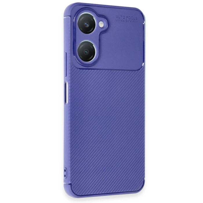 Newface Vivo Y18 Kılıf Auto Focus Karbon Kapak - Lacivert
