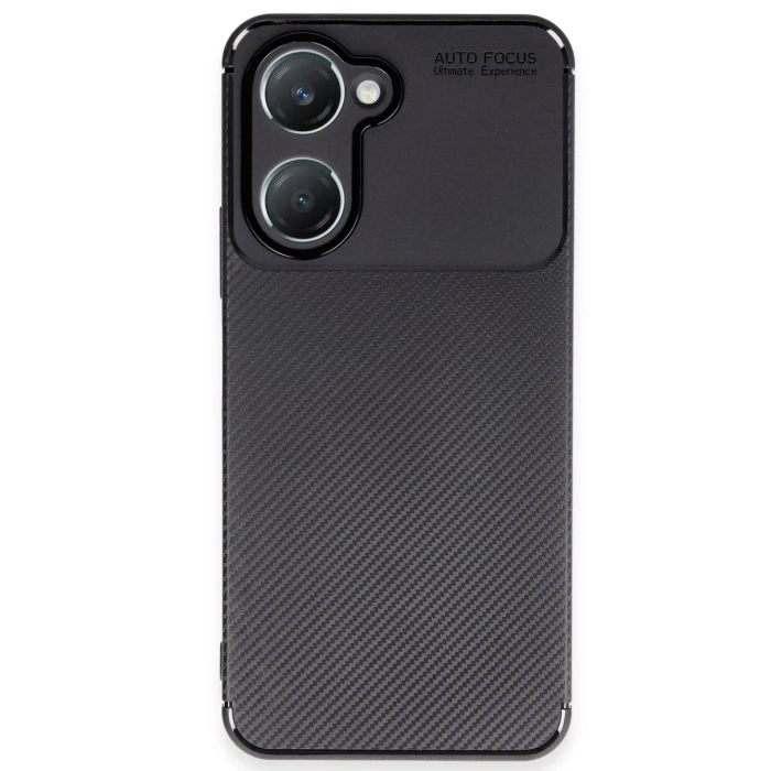 Newface Vivo Y18 Kılıf Auto Focus Karbon Kapak - Siyah