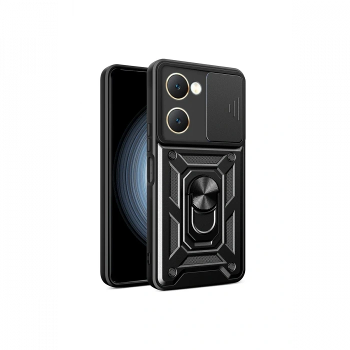 Newface Vivo Y18 Kılıf Pars Lens Yüzüklü Silikon