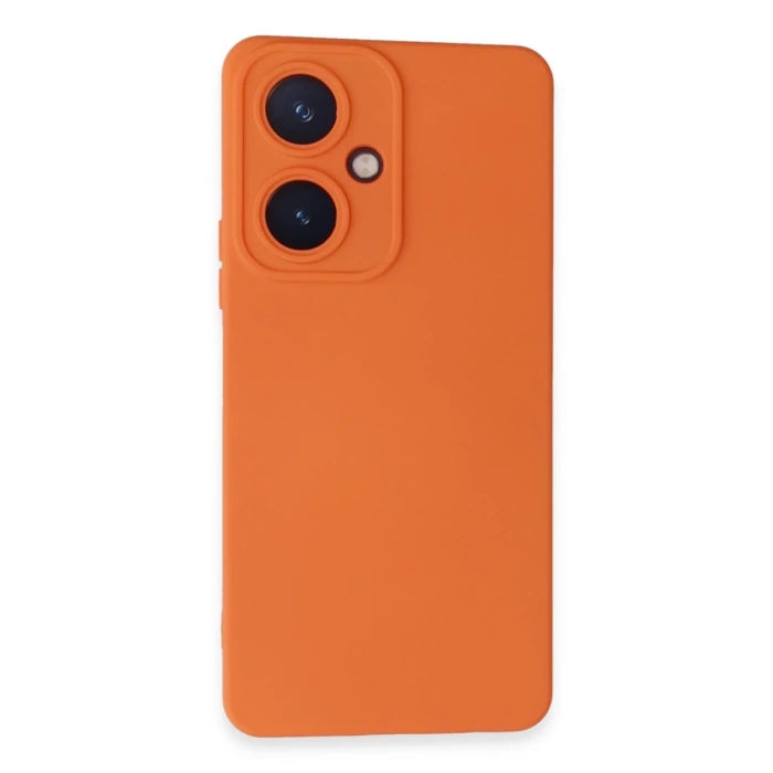 Newface Vivo Y27 Kılıf Nano içi Kadife Silikon - Turuncu