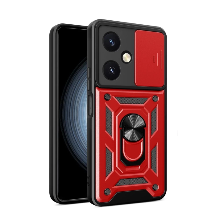Newface Vivo Y27 Kılıf Pars Lens Yüzüklü Silikon