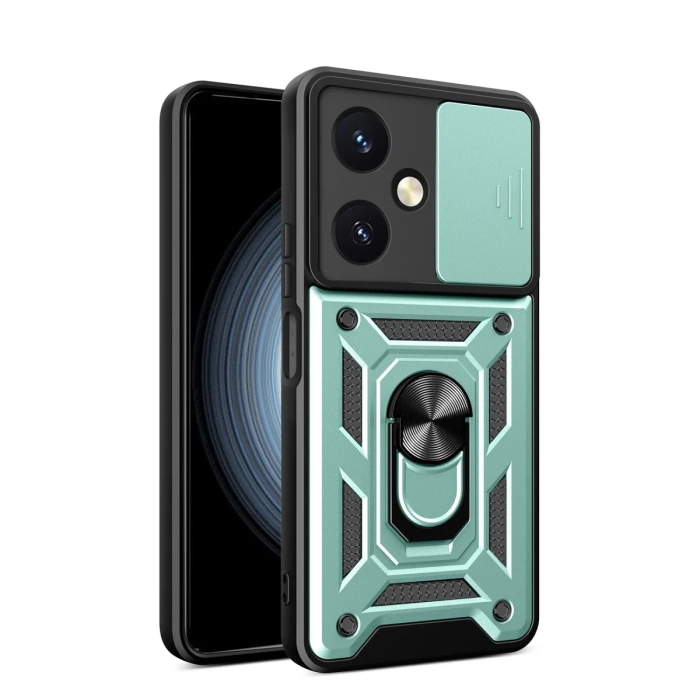 Newface Vivo Y27 Kılıf Pars Lens Yüzüklü Silikon