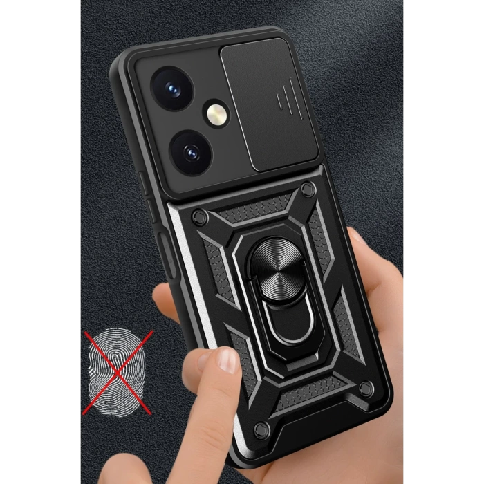 Newface Vivo Y27 Kılıf Pars Lens Yüzüklü Silikon