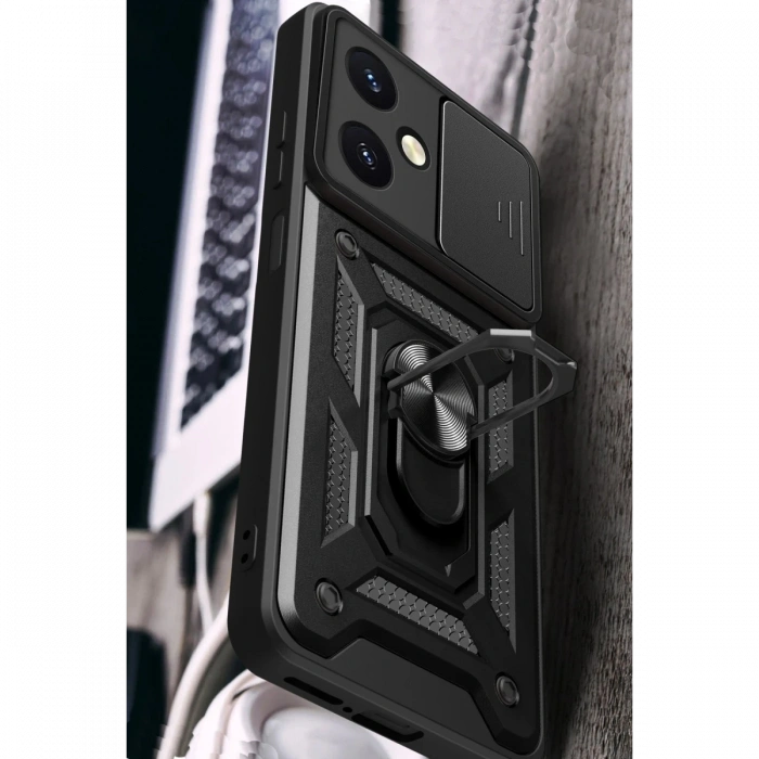 Newface Vivo Y27 Kılıf Pars Lens Yüzüklü Silikon