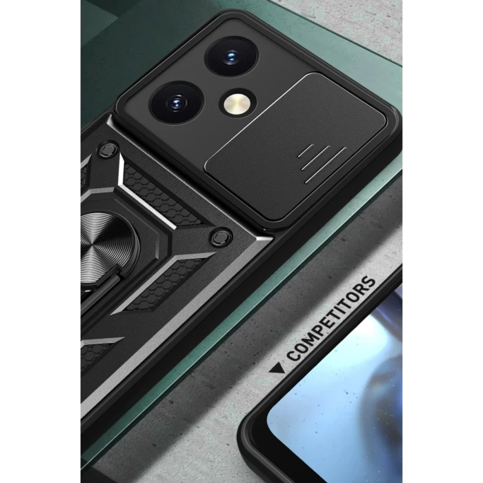 Newface Vivo Y27 Kılıf Pars Lens Yüzüklü Silikon