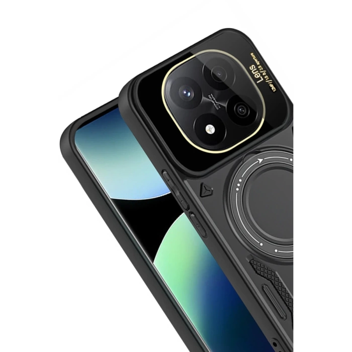 Newface Xiaomi 14T Pro Kılıf Joy Lens Standlı Kapak - Siyah