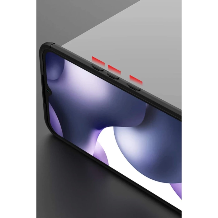 Newface Xiaomi Mi 10 Lite Kılıf Range Yüzüklü Silikon - Siyah