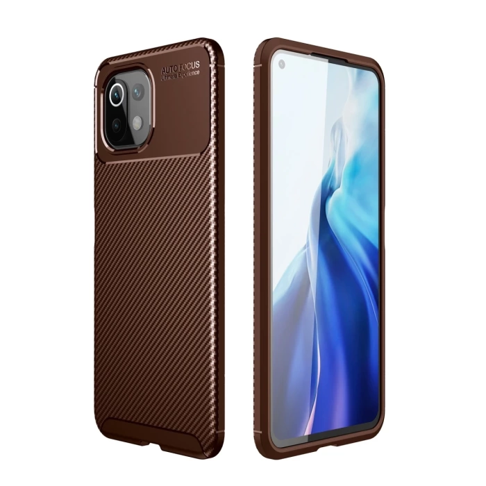Newface Xiaomi Mİ 11 Lite Kılıf Auto Focus Karbon Kapak