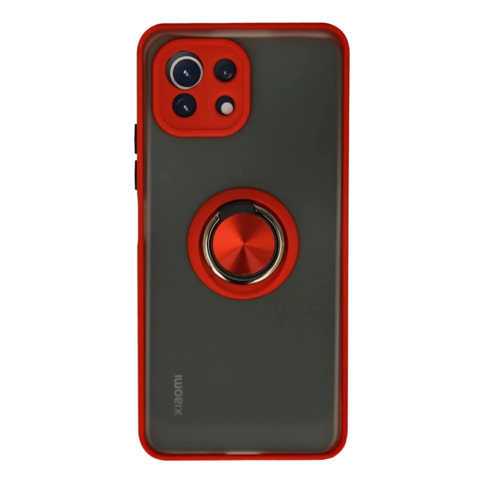 Newface Xiaomi Mİ 11 Lite Kılıf Montreal Yüzüklü Silikon Kapak