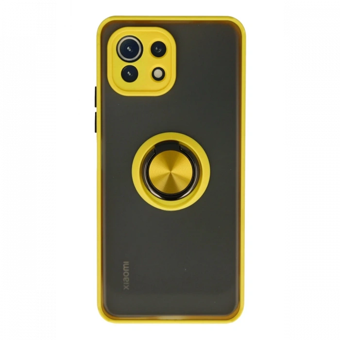 Newface Xiaomi Mİ 11 Lite Kılıf Montreal Yüzüklü Silikon Kapak
