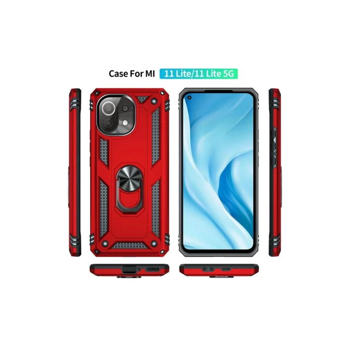 Newface Xiaomi Mİ 11 Lite Kılıf Sofya Yüzüklü Silikon Kapak