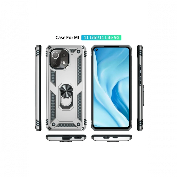 Newface Xiaomi Mİ 11 Lite Kılıf Sofya Yüzüklü Silikon Kapak