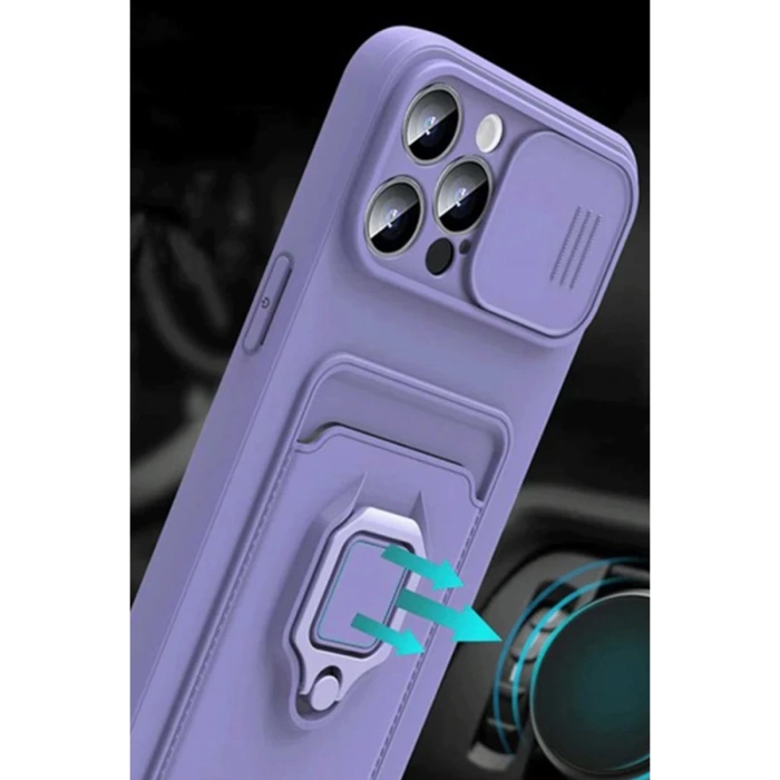 Newface Xiaomi Mİ 11 Lite Kılıf Zuma Kartvizitli Yüzüklü Silikon - Yeşil