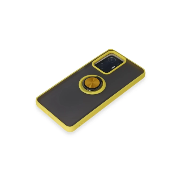 Newface Xiaomi Mi 11T Pro Kılıf Montreal Yüzüklü Silikon Kapak - Sarı