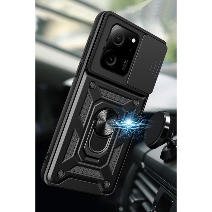 Newface Xiaomi Mi 13T Pro Kılıf Pars Lens Yüzüklü Silikon