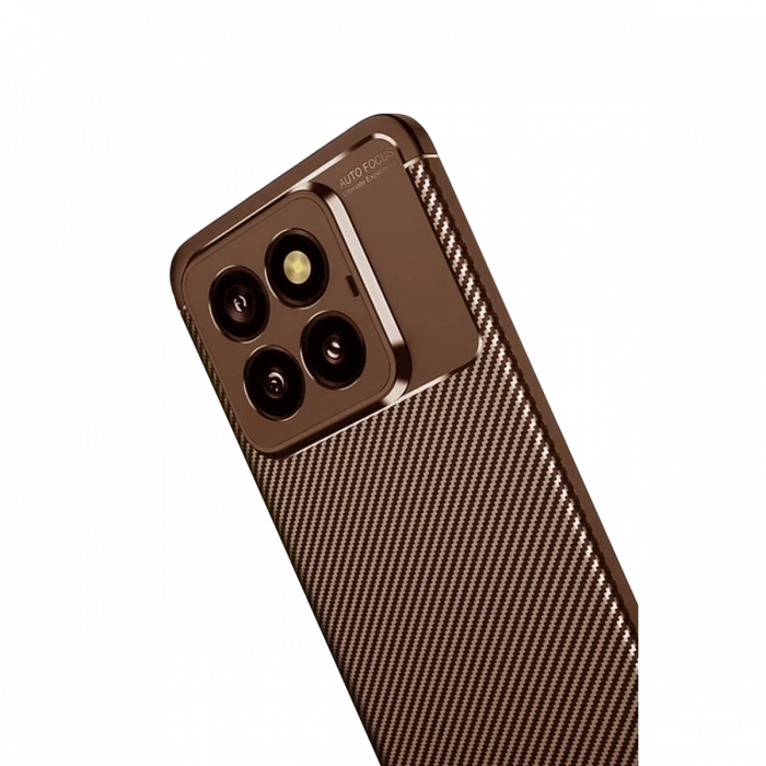 Newface Xiaomi Mi 14T Pro Kılıf Auto Focus Karbon Kapak - Kahverengi