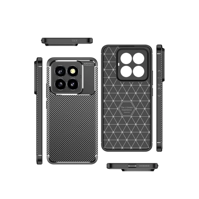 Newface Xiaomi Mi 14T Pro Kılıf Auto Focus Karbon Kapak - Siyah