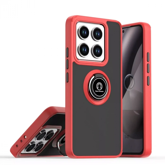 Newface Xiaomi Mi 14T Pro Kılıf Montreal Yüzüklü Silikon Kapak