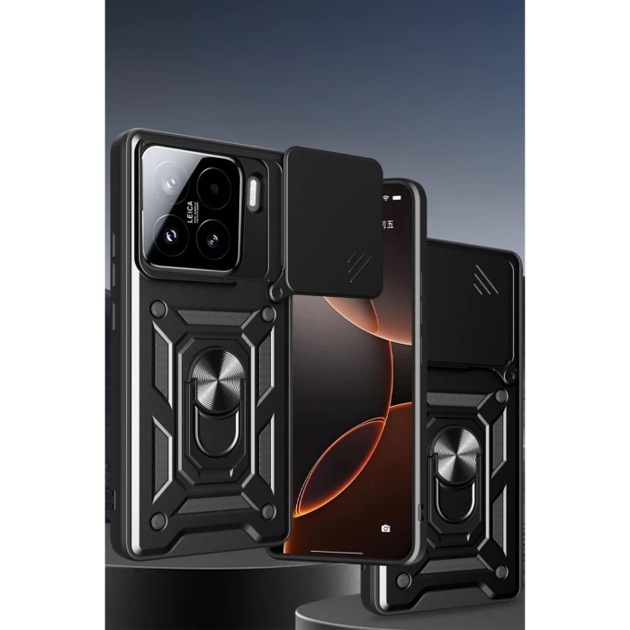 Newface Xiaomi Mi 15 Kılıf Pars Lens Yüzüklü Silikon