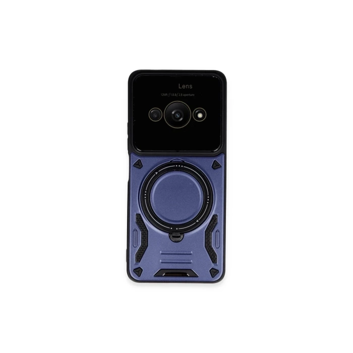 Newface Xiaomi Poco C61 Kılıf Joy Lens Standlı Kapak - Lacivert