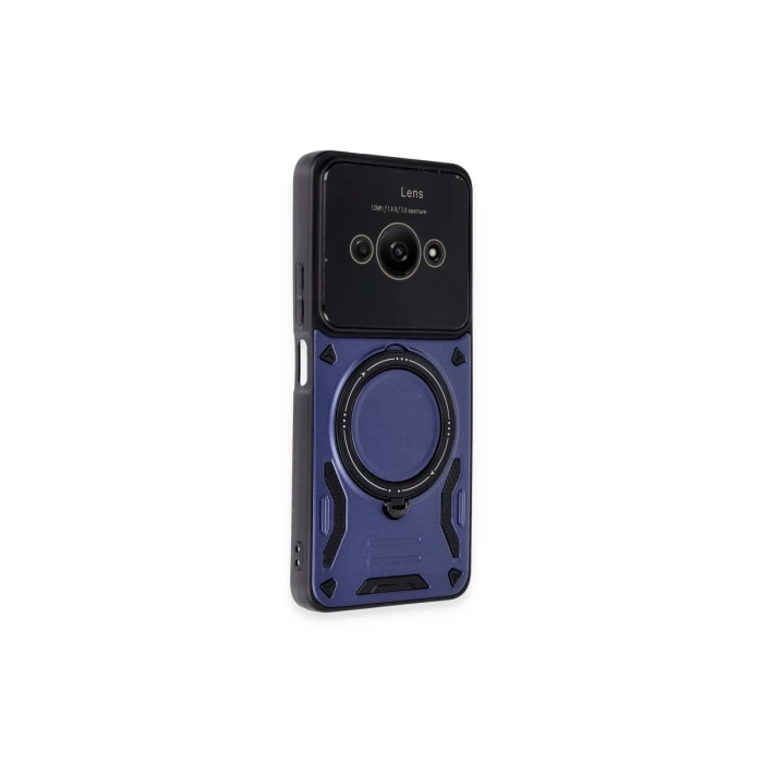 Newface Xiaomi Poco C61 Kılıf Joy Lens Standlı Kapak - Lacivert