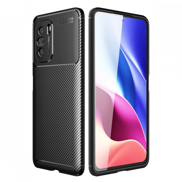 Newface Xiaomi Poco F3 Kılıf Auto Focus Karbon Kapak