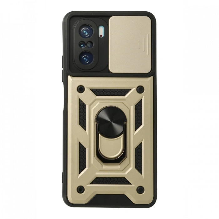 Newface Xiaomi Poco F3 Kılıf Pars Lens Yüzüklü Silikon