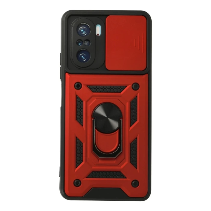 Newface Xiaomi Poco F3 Kılıf Pars Lens Yüzüklü Silikon