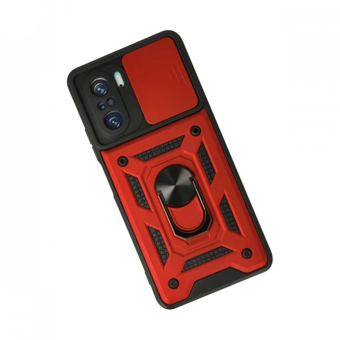 Newface Xiaomi Poco F3 Kılıf Pars Lens Yüzüklü Silikon