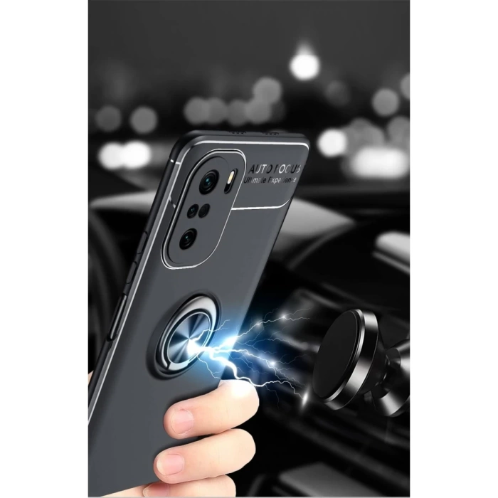 Newface Xiaomi Poco F3 Kılıf Range Yüzüklü Silikon