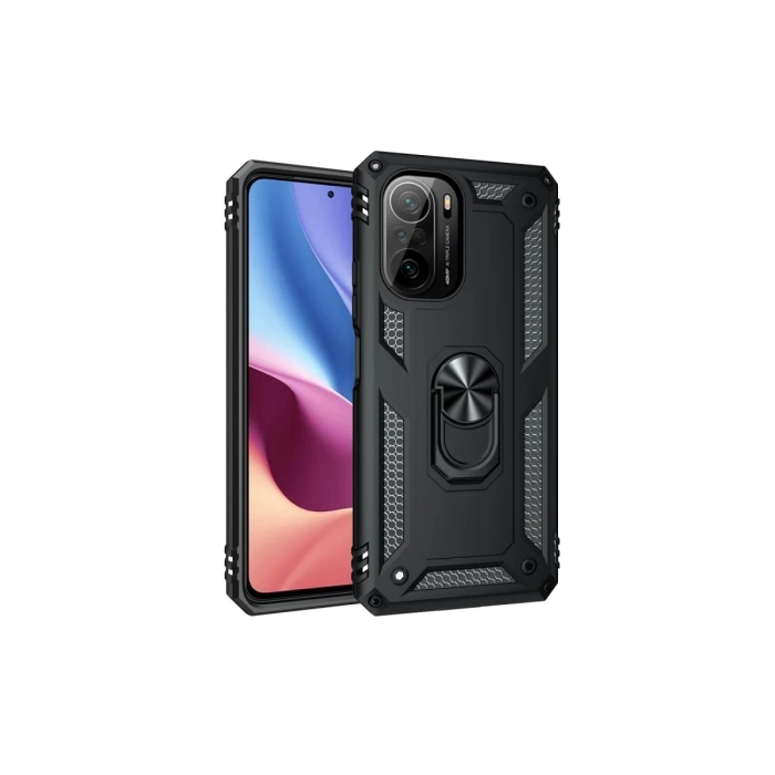 Newface Xiaomi Poco F3 Kılıf Sofya Yüzüklü Silikon Kapak