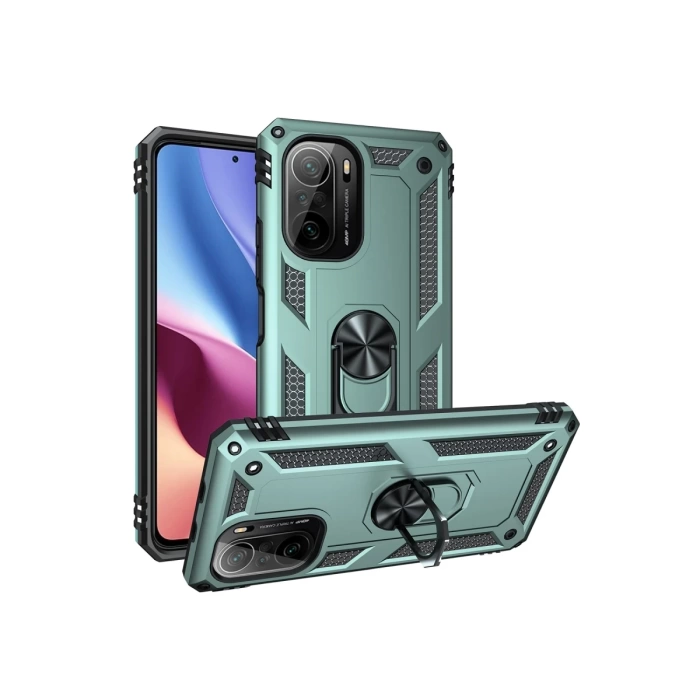 Newface Xiaomi Poco F3 Kılıf Sofya Yüzüklü Silikon Kapak