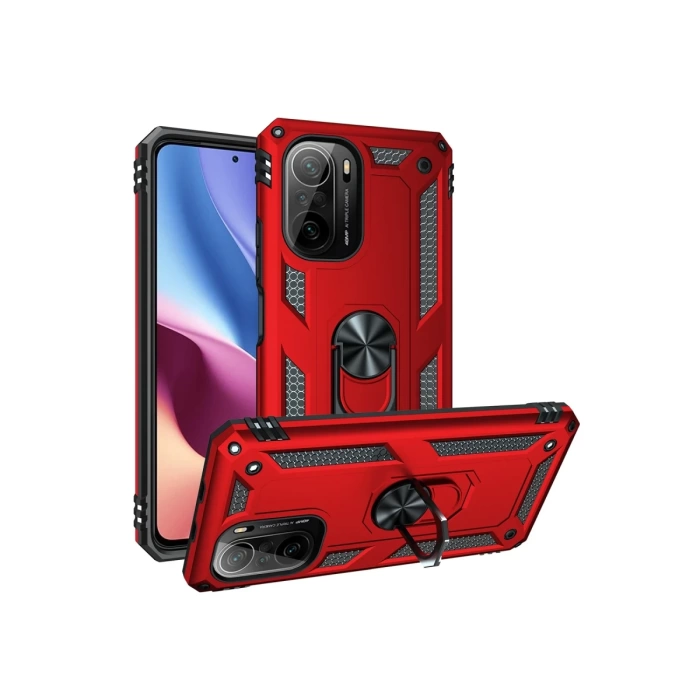 Newface Xiaomi Poco F3 Kılıf Sofya Yüzüklü Silikon Kapak