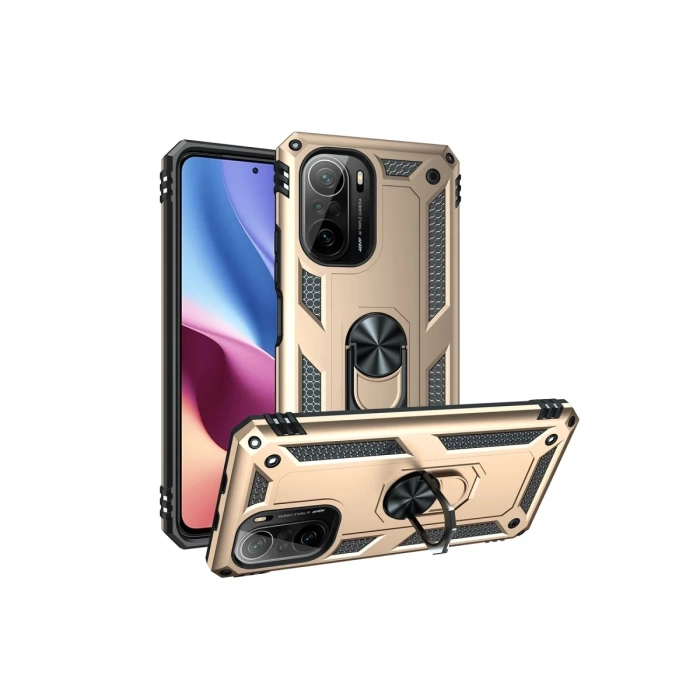 Newface Xiaomi Poco F3 Kılıf Sofya Yüzüklü Silikon Kapak