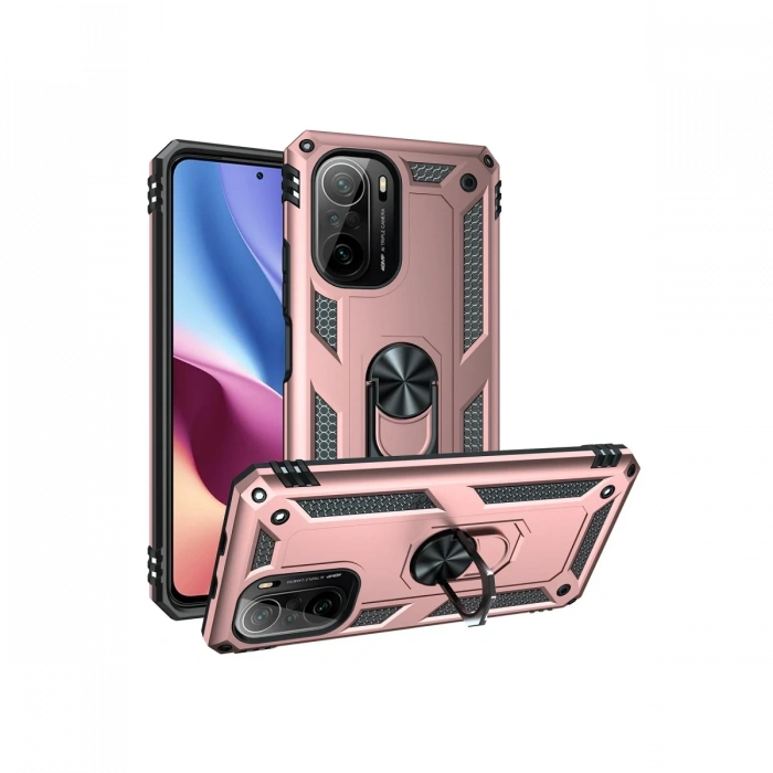 Newface Xiaomi Poco F3 Kılıf Sofya Yüzüklü Silikon Kapak