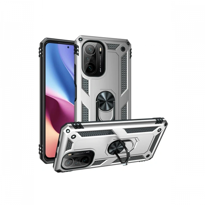 Newface Xiaomi Poco F3 Kılıf Sofya Yüzüklü Silikon Kapak